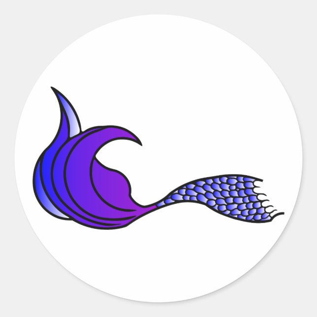 Aufkleber für lila Mermaid-Schwanz (Vorderseite)