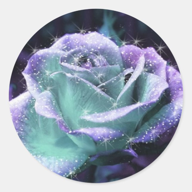 Aufkleber für lila Rose (Vorderseite)