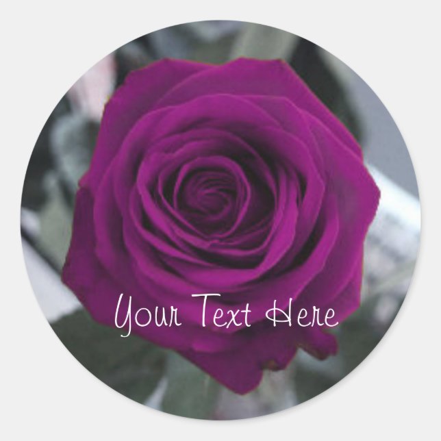 Aufkleber für lila Rose (Vorderseite)