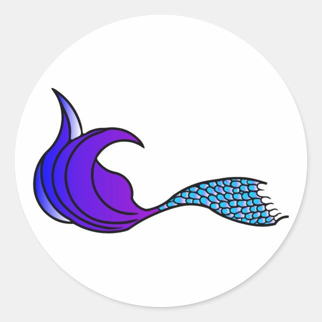 Aufkleber für lila und blaue Mermaid-Schwanz (Vorderseite)