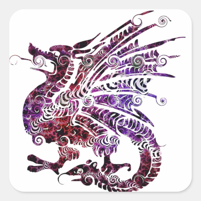 Aufkleber für lila und rote Drachen (Vorderseite)
