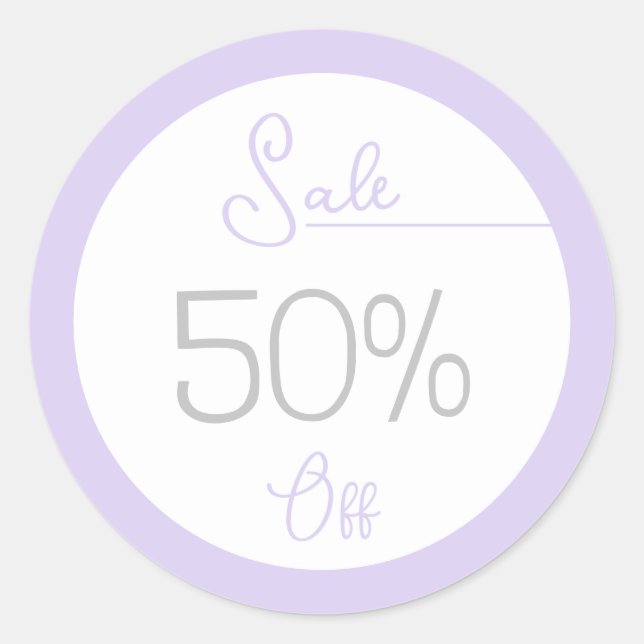 Aufkleber für lila Werbeaktionen in Pastell (Vorderseite)