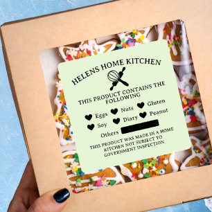 Aufkleber für Limone Mist Food Allergary Alert Bak