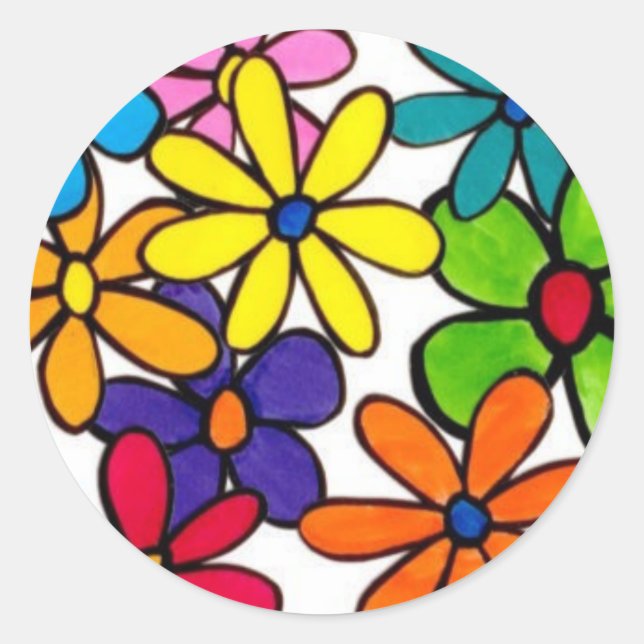 Aufkleber für lustige Blume (Vorderseite)