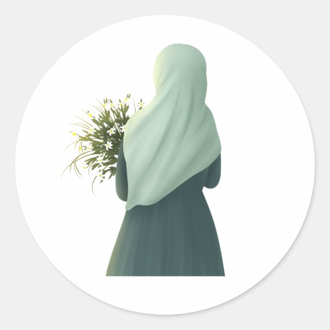 Aufkleber für Mädchen im Hijab (Vorderseite)