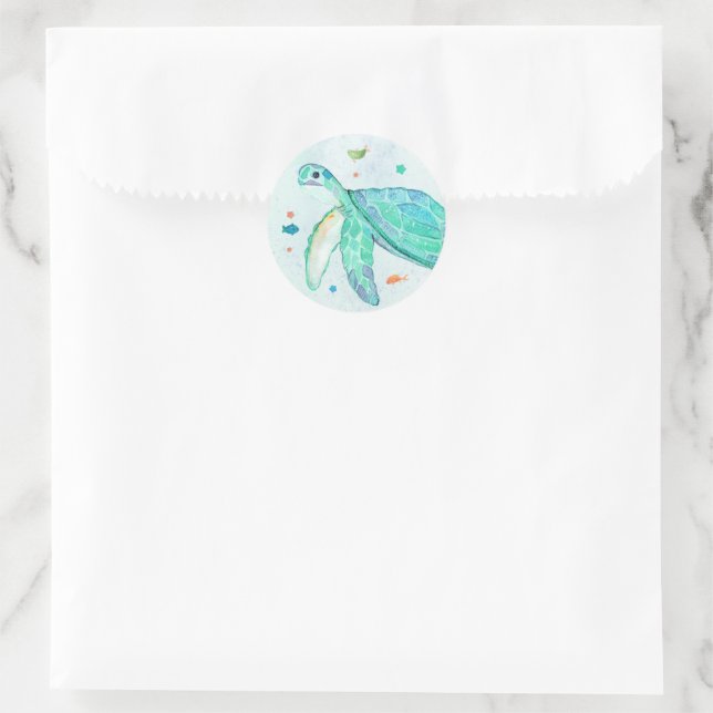 Aufkleber für Meeresschildkröten | Sea Turtle Birt (Tasche)