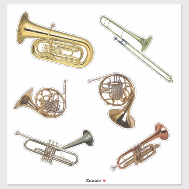 Aufkleber für Messing Wind Instruments (Blatt)