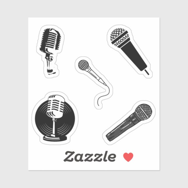 Aufkleber für Mikrofone (Blatt)