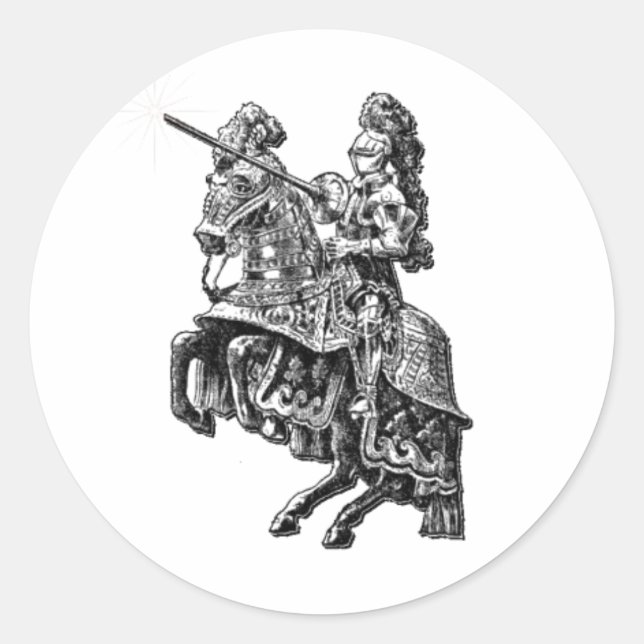 Aufkleber für mittelalterliche Ritter (Vorderseite)