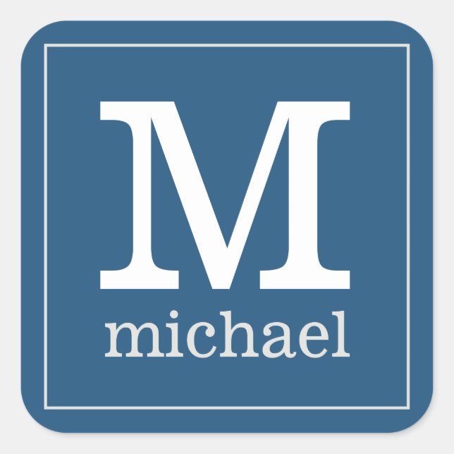 Aufkleber für Monogramm und Namen (Vorderseite)