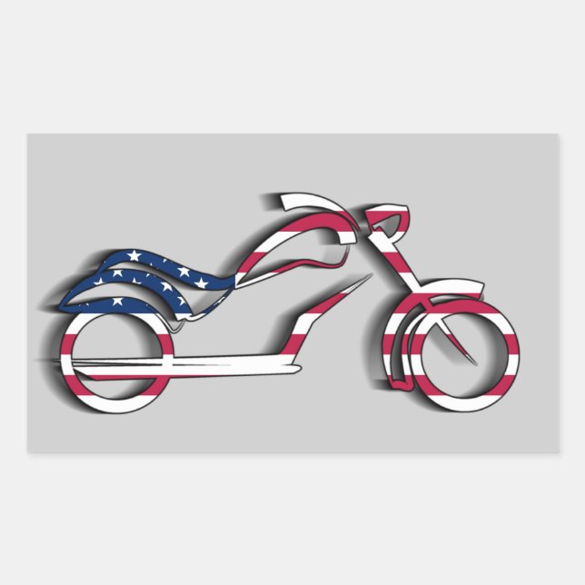 Aufkleber für Motorräder der US-Flagge (Rechteck) (Vorderseite)