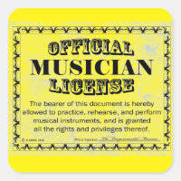 Aufkleber für Musician License Square