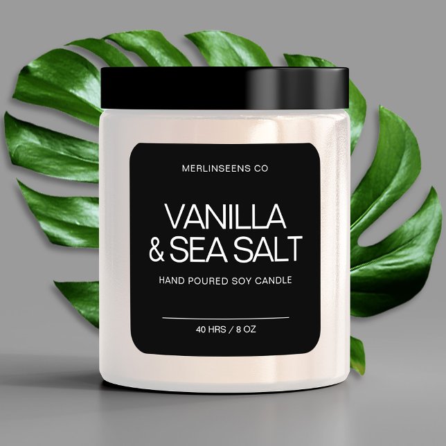 Aufkleber für natürliche Kerzen, schwarze Produktk (Von Creator hochgeladen)
