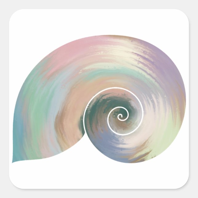 Aufkleber für Nautilus-Muschel im Acrylstil (Vorderseite)