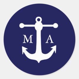 Aufkleber für Nautische Navy-Monogramm