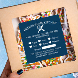 Aufkleber für Navy Blue Food Allergie