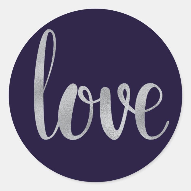 Aufkleber für Navy und silberne Liebe, Schriftart (Vorderseite)
