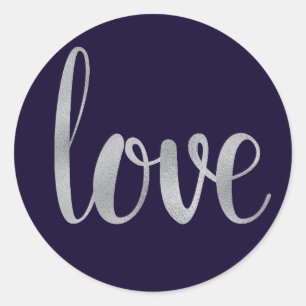 Aufkleber für Navy und silberne Liebe, Schriftart