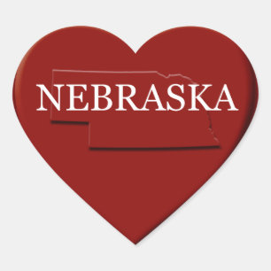 Aufkleber für Nebraska Herzkarte