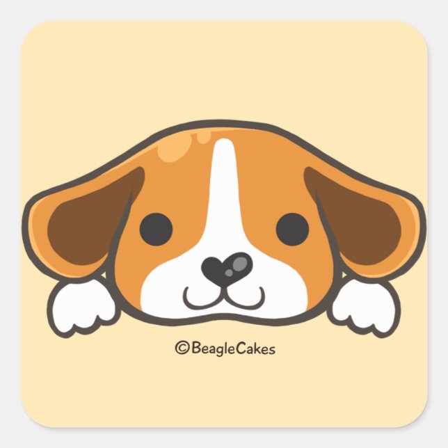 Aufkleber für niedliche Beagle (Vorderseite)