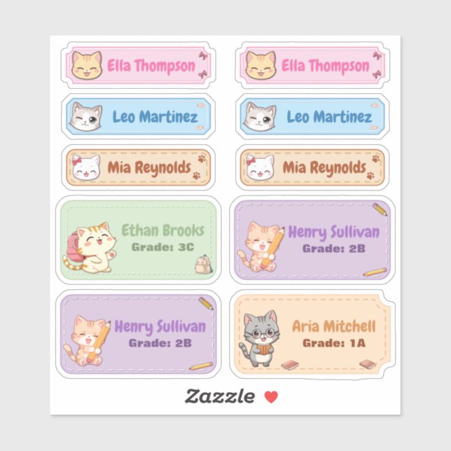 Aufkleber für niedliche Chibi-Katzen (Blatt)