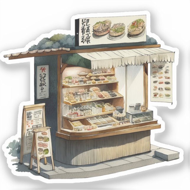 Aufkleber für Niedliche japanische Lebensmittelkle (Vorderseite)