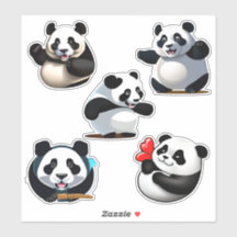 Aufkleber für niedliche Panda-Posen