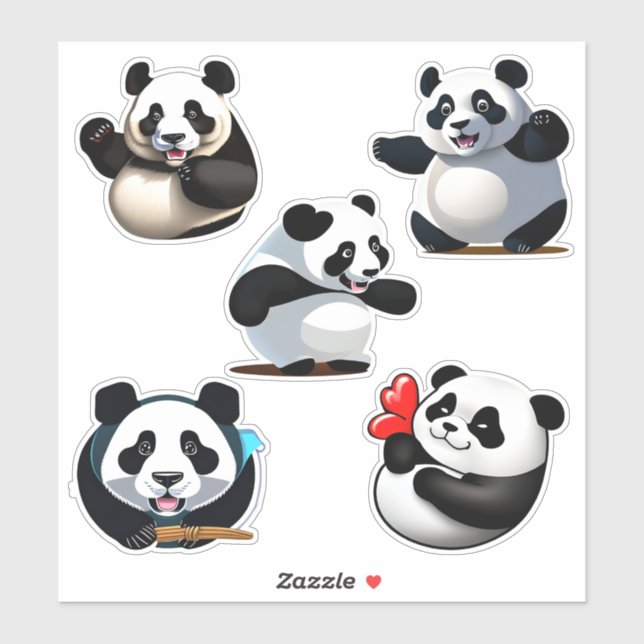 Aufkleber für niedliche Panda-Posen (Blatt)