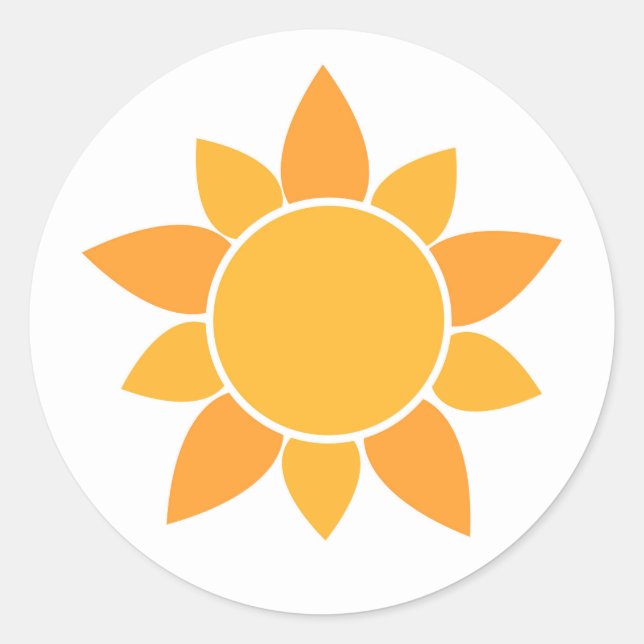 Aufkleber für niedliche Sonnenblumen (Vorderseite)