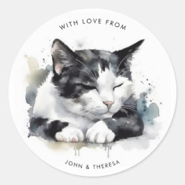 Aufkleber für niedliche Tuxedo-Katze