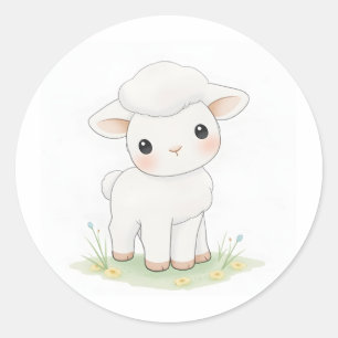 Aufkleber für niedliches Baby Lamb Watercolor