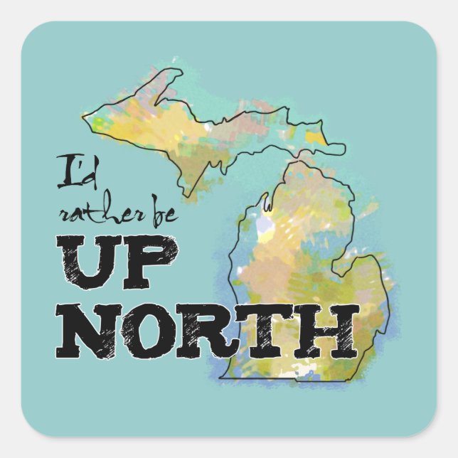 Aufkleber für North Michigan farbige Illustration (Vorderseite)