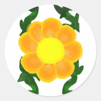 Aufkleber für orange und gelbe Blume