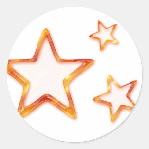 Aufkleber für Orange und Gelbe Sterne