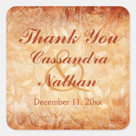 Aufkleber für orangefarbene Gastgeschenk Hochzeite