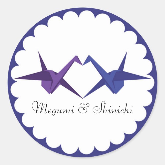 Aufkleber für Origami Cranes (Vorderseite)