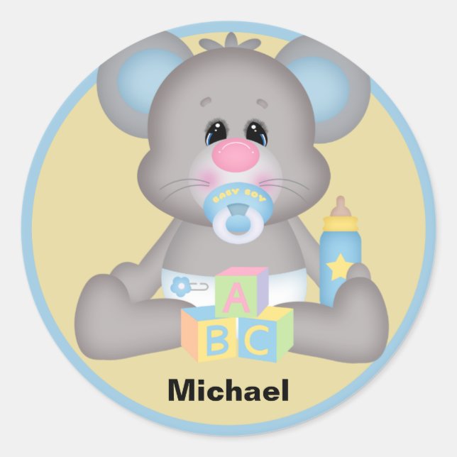 Aufkleber für personalisierte BabyMaus (Vorderseite)