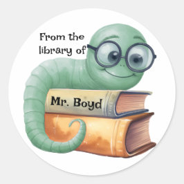 Aufkleber für personalisierte Bookworm - Klassenzi