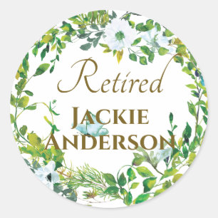 Aufkleber für personalisierte botanische RETIRED-R