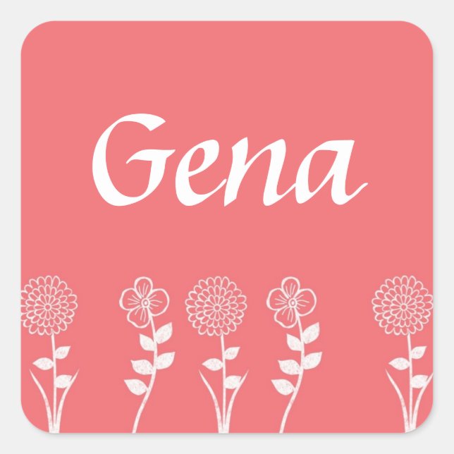 Aufkleber für personalisierte Peach Floral Umschla (Vorderseite)