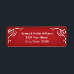 Aufkleber für Red Christmas Return Address Label<br><div class="desc">Nutzen Sie diese vollständig anpassbaren Vintagen blüh-Rücksendeadressen-Aufkleber, um die Zeit beim Versenden Ihrer Weihnachtskarten in diesem Jahr retten. Diese individuellen Weihnachts-Mailing-Etiketten zeichnen sich durch ein hübsches, weißes geblüht Design auf einem roten Hintergrund mit weißem Text aus. Sie können diese Weihnachtsadressen einfach mit Ihrer eigenen Adresse auf der Bestellseite anpassen. Vergewissern...</div>