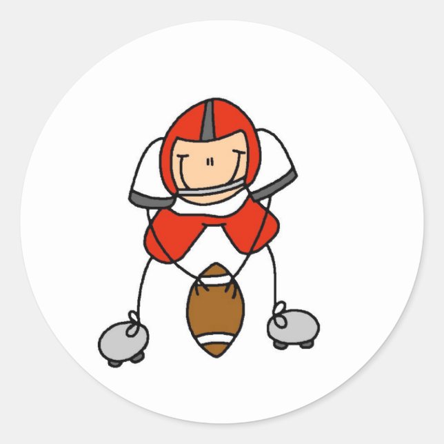 Aufkleber für Red Football Player (Vorderseite)