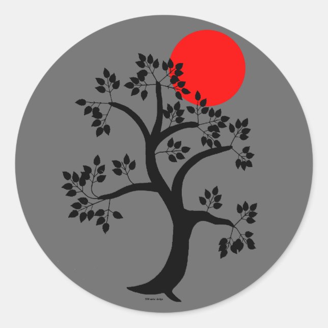 Aufkleber für Red Sun Tree (Vorderseite)