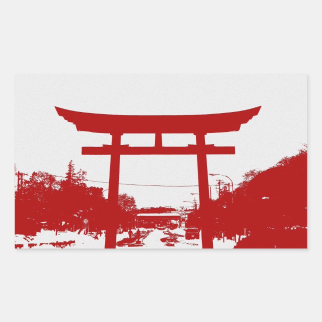 Aufkleber für Red Torii Gate Silhouette (Vorderseite)