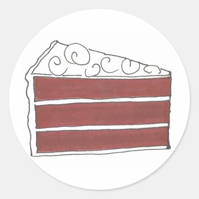 Aufkleber für Red Velvet Cake Slice Dessert Food F (Vorderseite)
