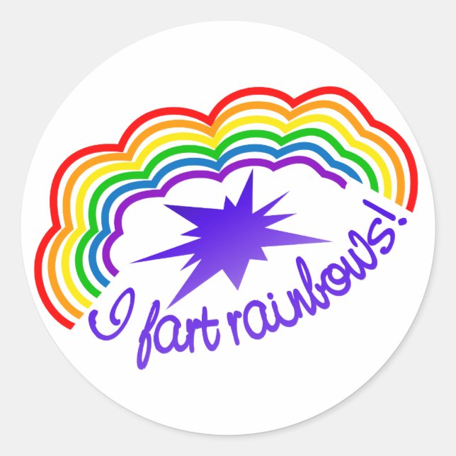 Aufkleber für Regenbogen-Furzen (Vorderseite)