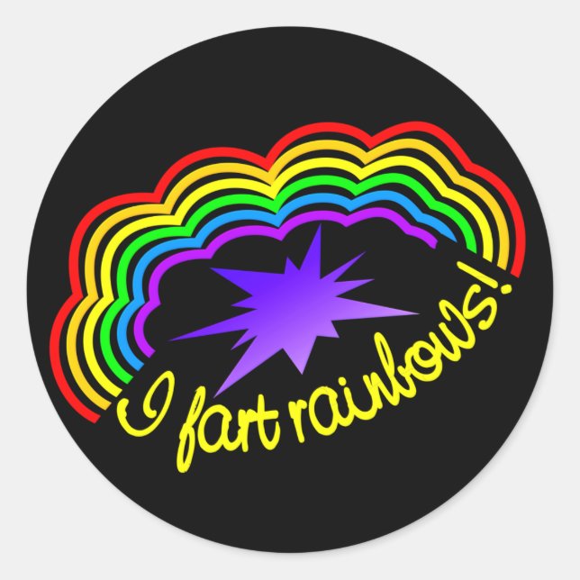 Aufkleber für Regenbogen-Furzen (Vorderseite)