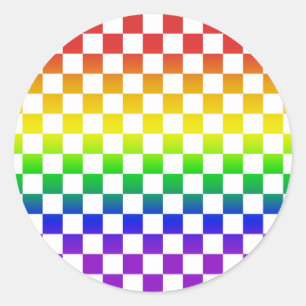 Aufkleber für Regenbogen-Schachbretter 01