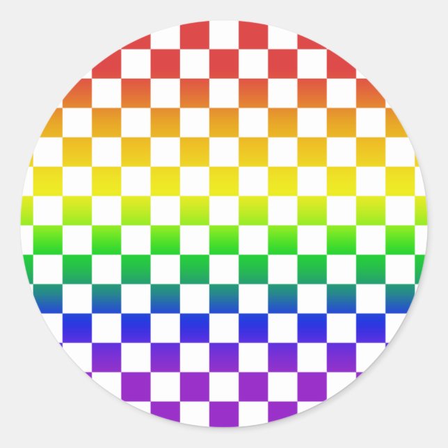 Aufkleber für Regenbogen-Schachbretter 01 (Vorderseite)