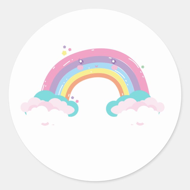 Aufkleber für Regenbogen und Wolken (Vorderseite)